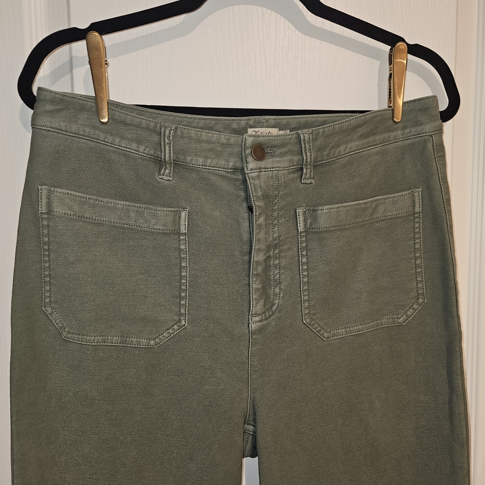 Faherty Olive Green Flare & Wide Leg Jeans - Picture 2 of 8